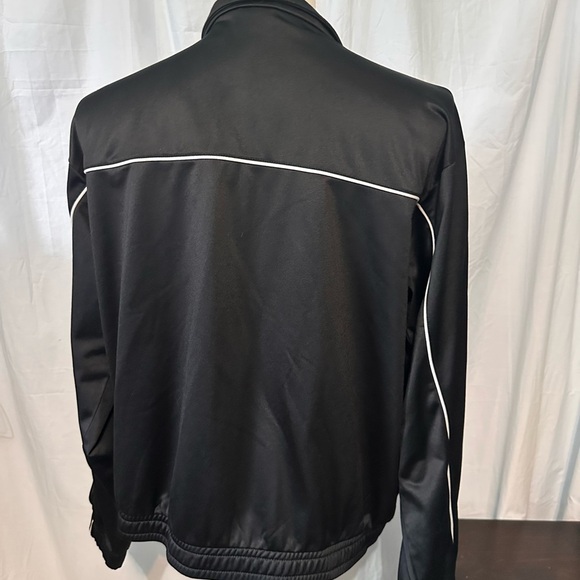 Tek Gear Black Track Jacket. Pockets. Men’s SZ Large. Full Zip.  White Stripe. - Picture 5 of 7